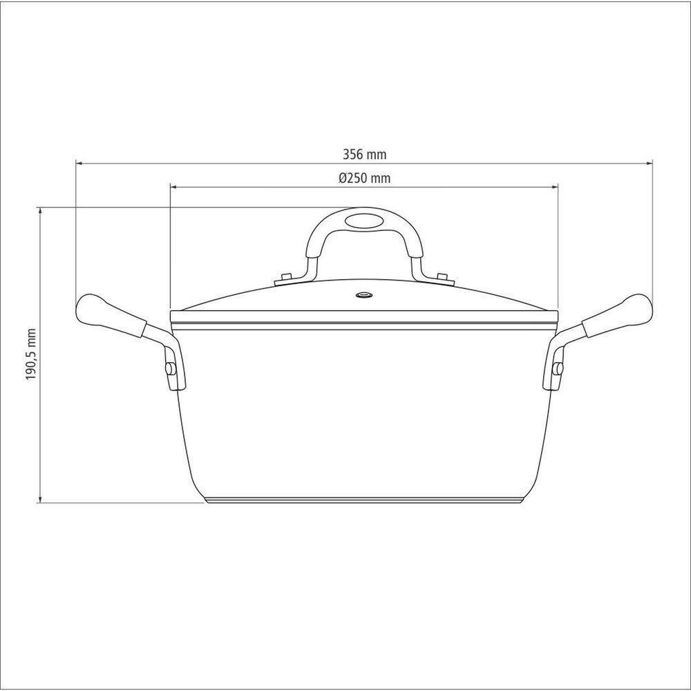 Caçarola Mônaco Induction Alumínio Revestimento Antiaderente Starflon Preto 24 Cm 4,5 L - 7