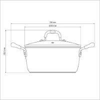 Caçarola Mônaco Induction Alumínio Revestimento Antiaderente Starflon Preto 24 Cm 4,5 L - 7