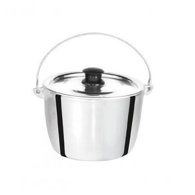 Caldeirão De Alumínio Polido Alça Galvanizada 12Cm