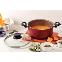 Caçarola Paris Antiaderente Starflon Max Vermelho Com Tampa De Vidro 18 Cm 2,1 L - 2