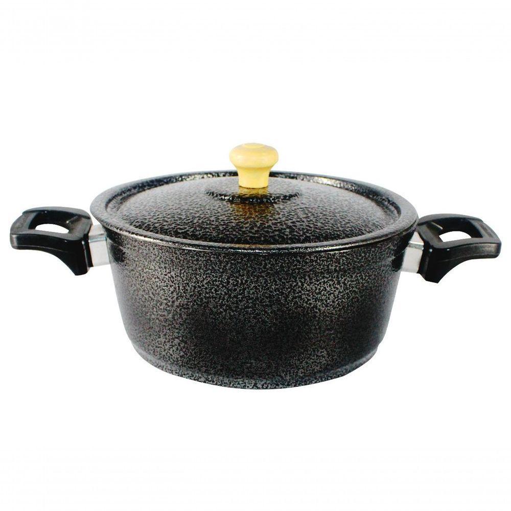 Caçarola De Alumínio Craqueada Alça Baquelite 24Cm Preto - 1