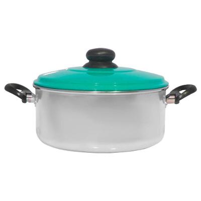 Panela Caçarola De Alumínio 1,5 Litros Com Tampa Turquesa 13cm