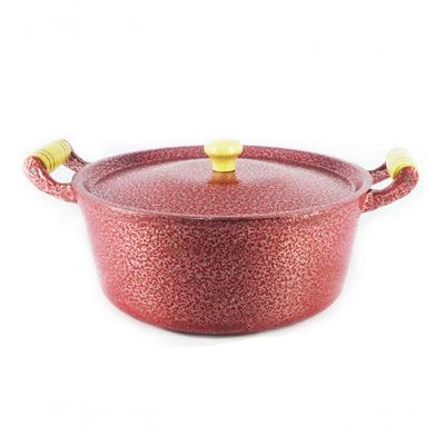 Caçarola Panela Reta Craqueada De Alumínio Vermelha 28Cm