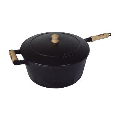 Cacarola De Ferro Com Cabo E Tampa De Ferro - 1,1 Lt.