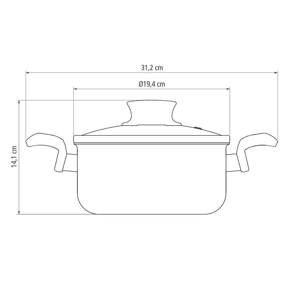 Caçarola Paris Alumínio Antiaderente Vermelho 18cm 2,1l Patv1 - Tramontina 20520718 - 5