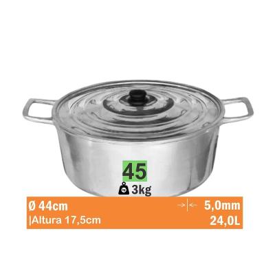 Cacarola Aluminio Batido Nr 45 Aluminio Jalice 1-01-45