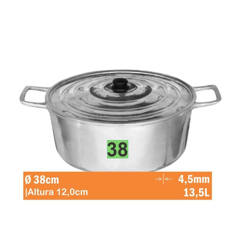 Cacarola Aluminio Batido Nr 38 Aluminio Jalice 1-01-38 - 1