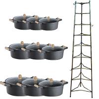 Jogo Caçarola Ferro Alça Madeira T/v 16 Ao 32cm - 1