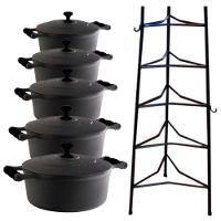 Jogo Caçarola Silicone Preto T/f 16 Ao 24cm - 1