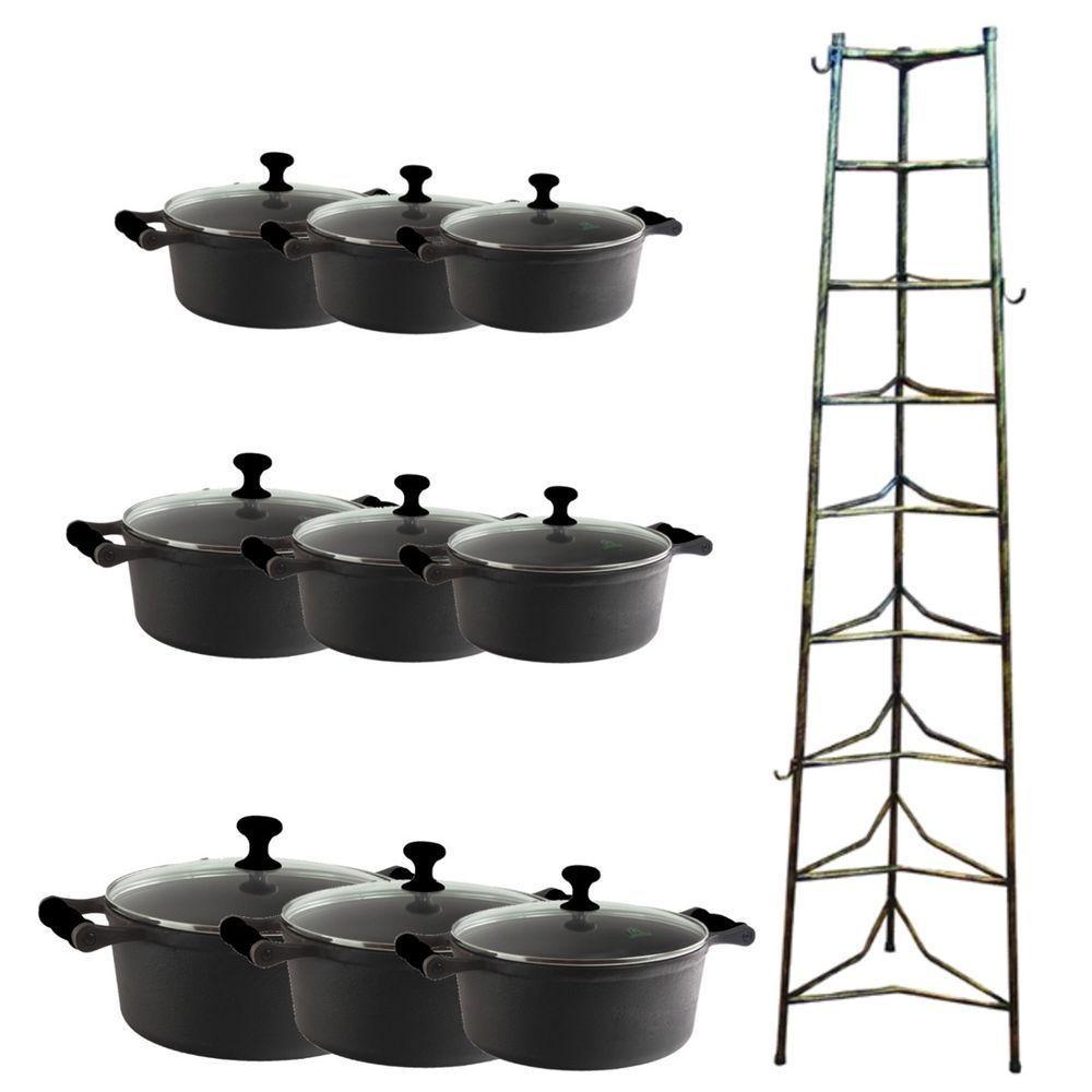 Jogo Caçarola De Silicone Preto T/v 16 Ao 32cm - 1