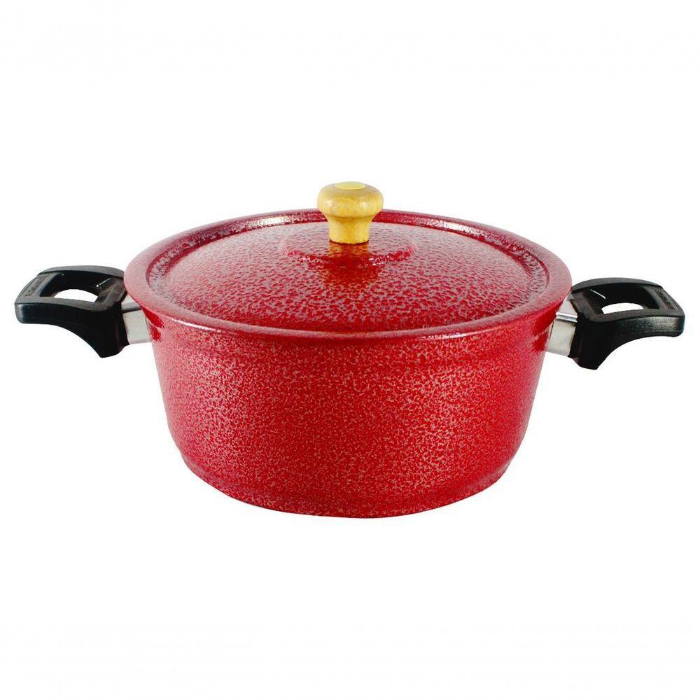 Caçarola De Alumínio Craqueada Alça Baquelite 22Cm Vermelho - 1