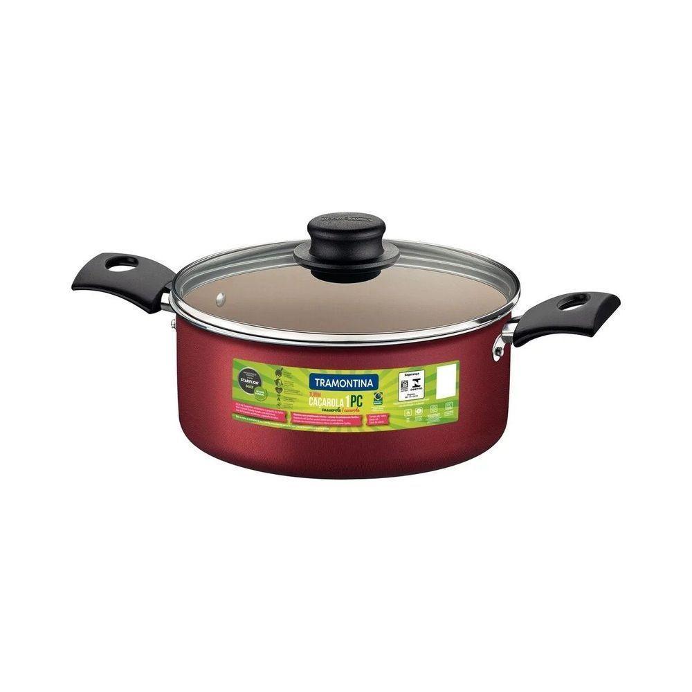 Caçarola Tramontina Aluminio 20cm Turim Vermelha - Casa Dos Fogões - 3