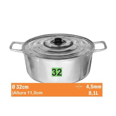 Cacarola Aluminio Batido Nr 32 Aluminio Jalice 1-01-32