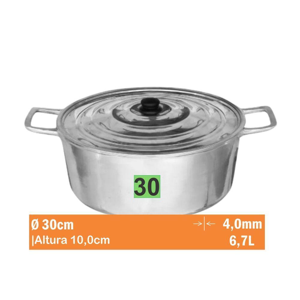 Cacarola Aluminio Batido Nr 30 Aluminio Jalice 1-01-30 - 1