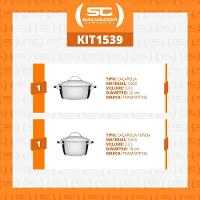 Conjunto De Caçarolas Allegra Inox 2 Peças Fundo Triplo 18 E 22 Cm - Tramontina