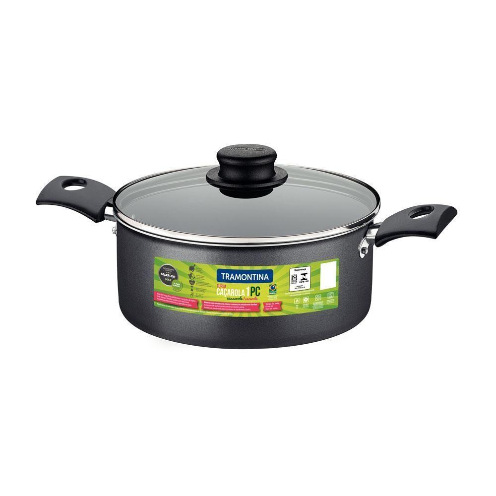 Jogo De Caçarolas Turim 2 Peças Alumínio Antiaderente 18cm E 20cm Chumbo Ptc - Tramontina - 3