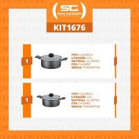 Jogo De Caçarolas Turim 2 Peças Alumínio Antiaderente 18cm E 20cm Chumbo Ptc - Tramontina - 5