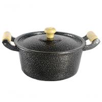 Caçarola Panela Reta Craqueada De Alumínio 22Cm Preto - 1