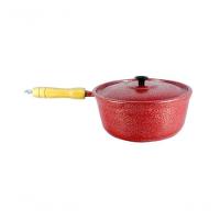 Caçarola De Alumínio Craqueada Cabo De Madeira 22Cm Vermelho - 2
