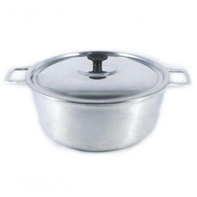 Caçarola Panela Reta Alumínio Polido Alça Madeira 18Cm