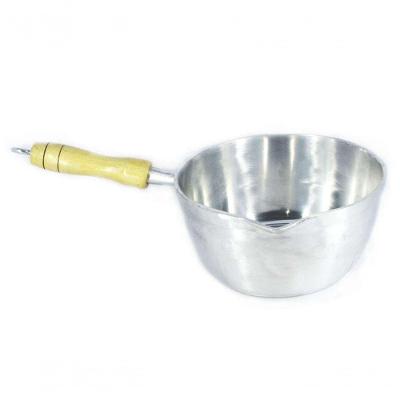 Caçarola Alumínio Polido Japi Cabo Madeira Sem Tampa 22Cm