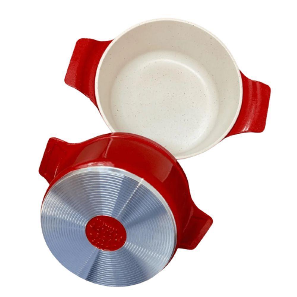 Caçarola Vermelha Antiaderente Marmorizada Javali Aa 24Cm - 2