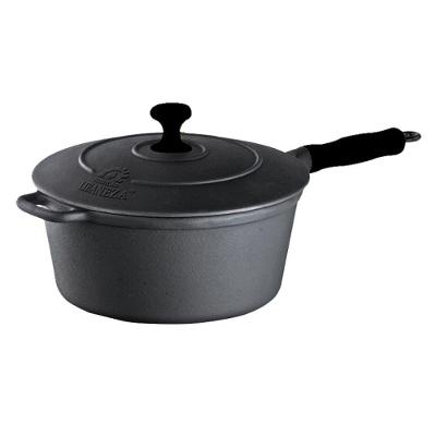 Caçarola Ferro Cabo Silicone Preto Tampa Ferro 4,1 Lts 24Cm