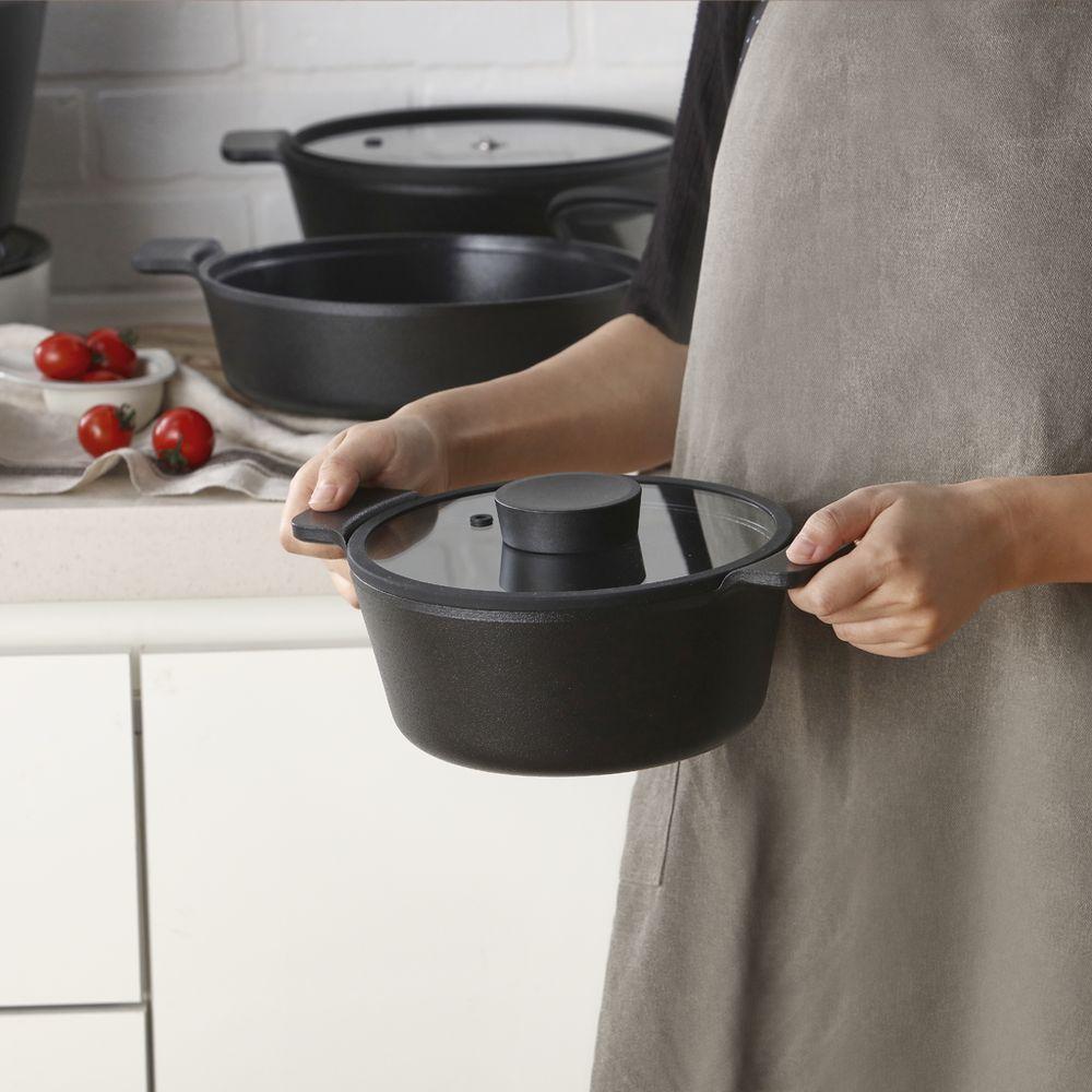 Caçarola 20Cm Neoflam Vulkan Aluminio Injetado Indução Preto - 2