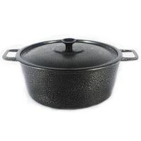 Caçarola Panela Craqueada Alça Alumínio Fundido E Tampa Preta 16cm - 1