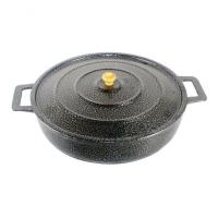 Frigideira Panela Alça De Alumínio Fundido Craqueada Preta - 1