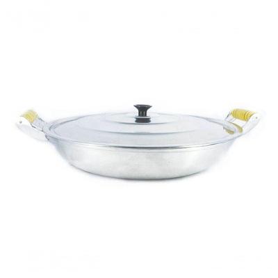 Frigideira Alumínio Fundido Polida Alça Madeira Trad 36Cm