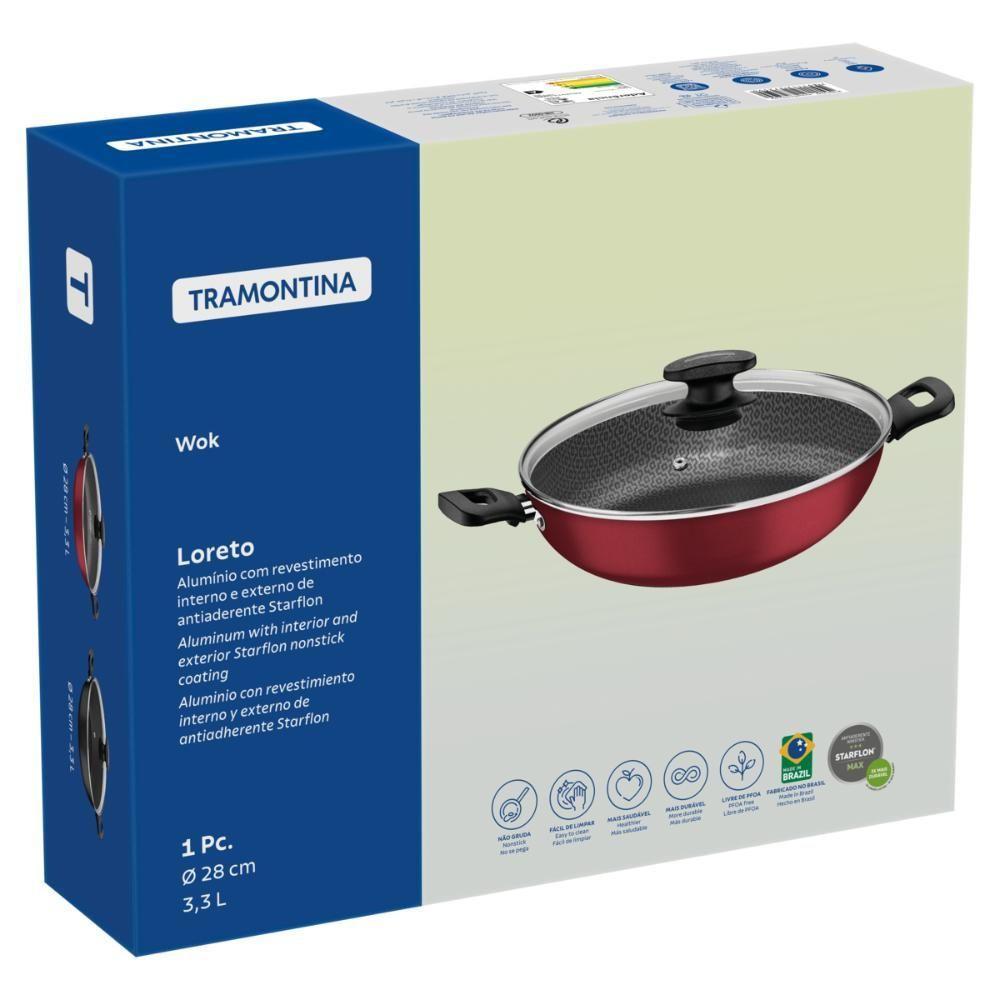 Wok Tramontina Loreto Antiaderente Grafite 28 Cm 3,3 L - 7