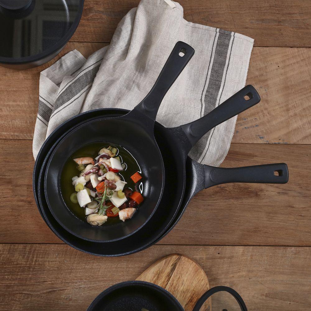 Frigideira Wok 24Cm Neoflam Vulkan Aluminio Injetado Preto - 3