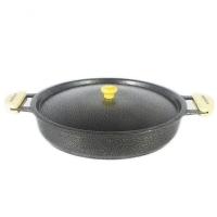 Frigideira Alumínio Craqueada Alça Meia Lua 28Cm Preto - 1
