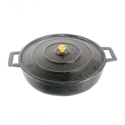 Frigideira Panela Alça De Alumínio Craqueada Preta 26Cm