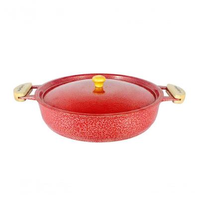 Frigideira Alumínio Craqueada Alça Meia Lua Vermelha 45Cm