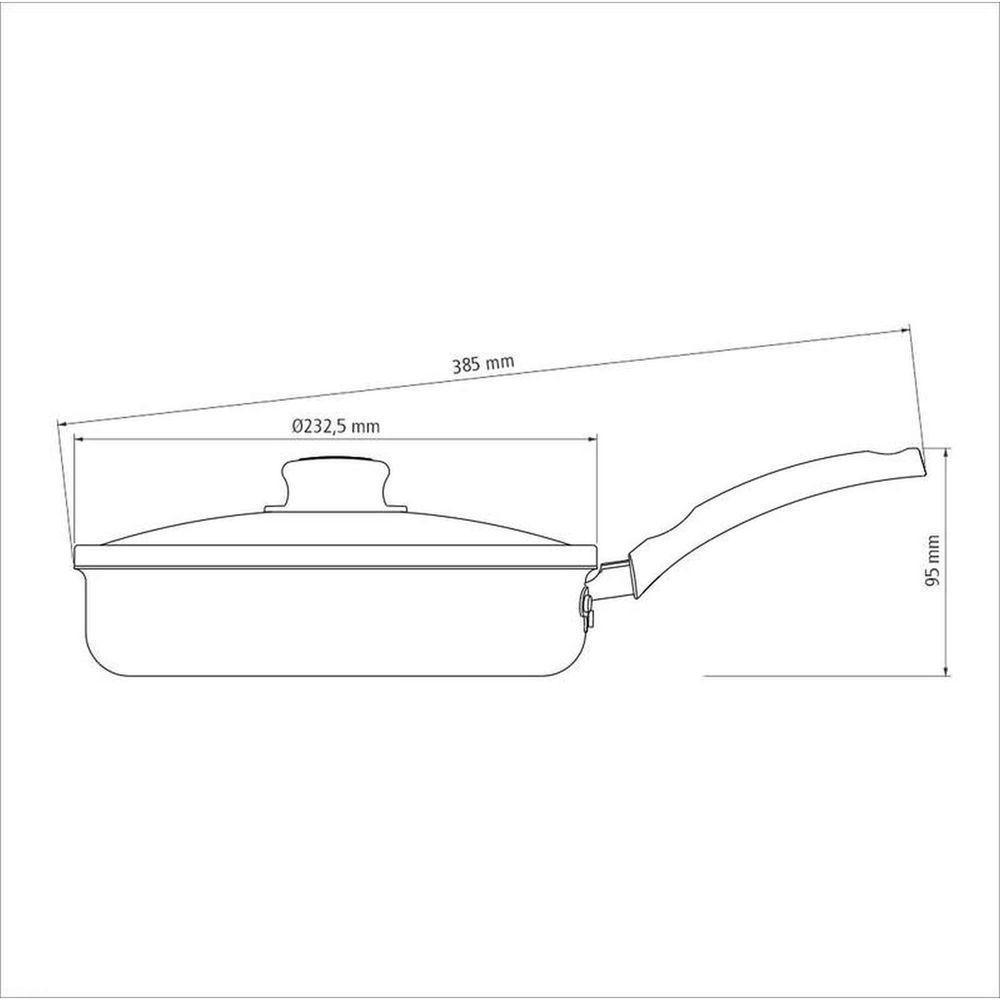 Frigideira Turim Em Alumínio Antiaderente Starflon Vermelho Com Tampa De Vidro 22cm 1,7l - 3