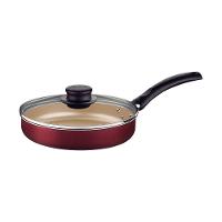 Frigideira Turim Em Alumínio Antiaderente Starflon Vermelho Com Tampa De Vidro 22cm 1,7l - 1