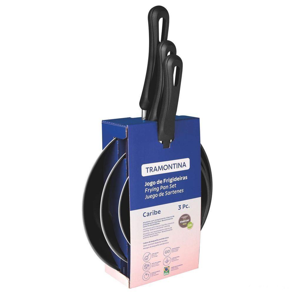 Jogo De Frigideiras Caribe Antiaderente Starflon Max Vermelho 03 Peças 16/20/24cm - 3