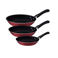Jogo De Frigideiras Caribe Antiaderente Starflon Max Vermelho 03 Peças 16/20/24cm - 1