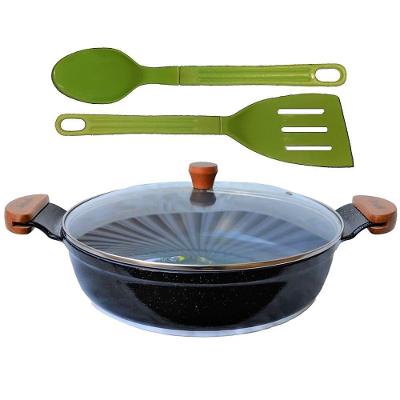 Frigideira Preto Liso Antiaderente Cerâmica Talher 04 Am30Cm