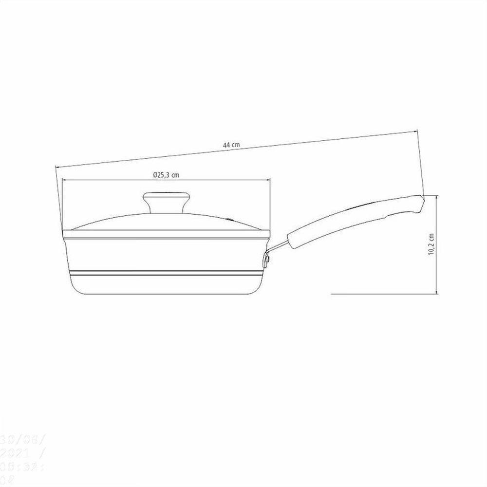 Frigideira Funda Com Tampa Sicília Em Alumínio Antiaderente Starflon Excellent Vermelho 2 - 3