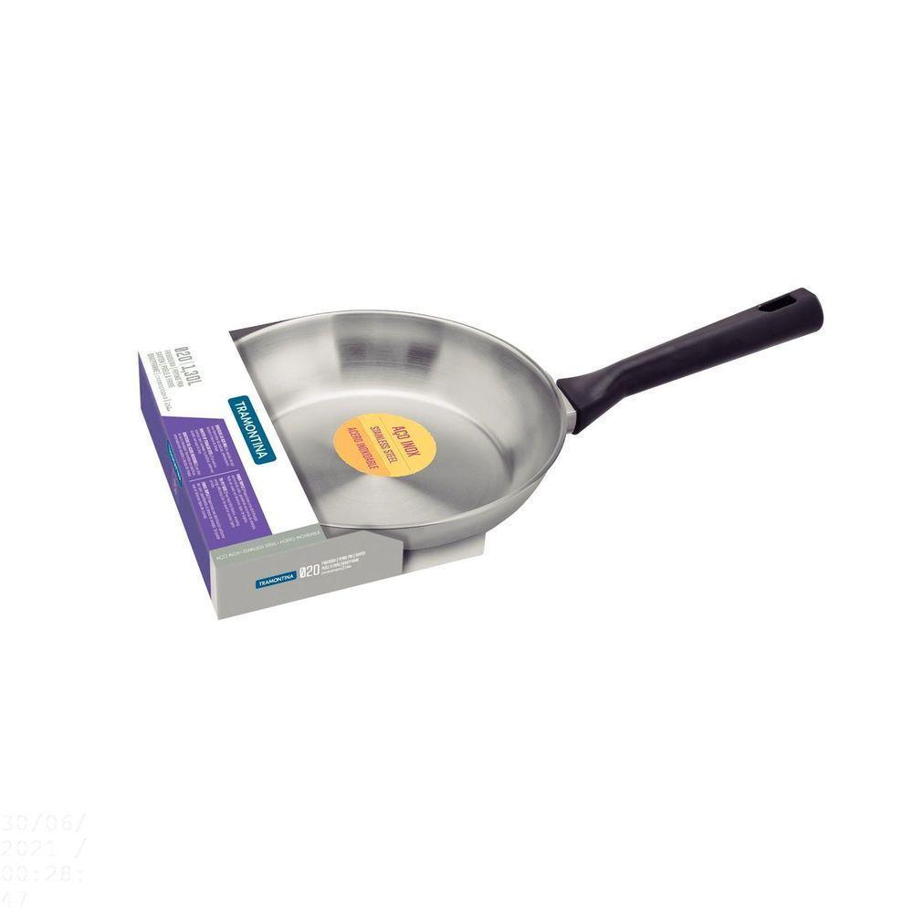 Frigideira Brava Baquelite Em Aço Inox Fundo Triplo Cabo De Baquelite 20 Cm 1,3 L - 6