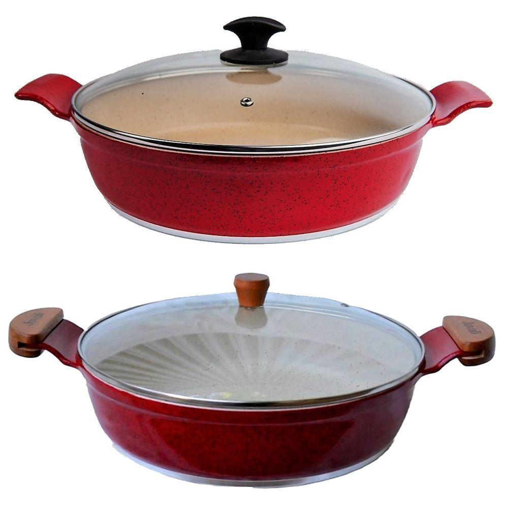 Jogo Frigideiras Antiaderente Marmorizado Javali 30cm N04 - 1