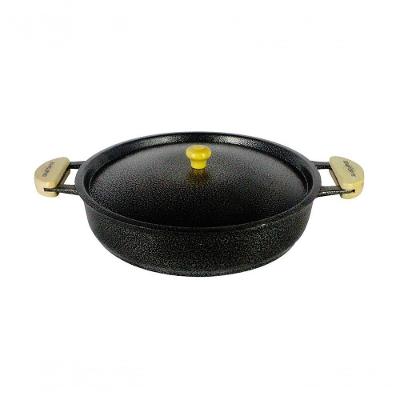 Frigideira Alumínio Craqueada Alça Meia Lua Preta 28Cm