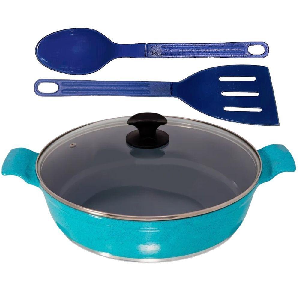 Frigideira Azul Antiaderente Em Cerâmica Talher 01 Aa 30cm - 1