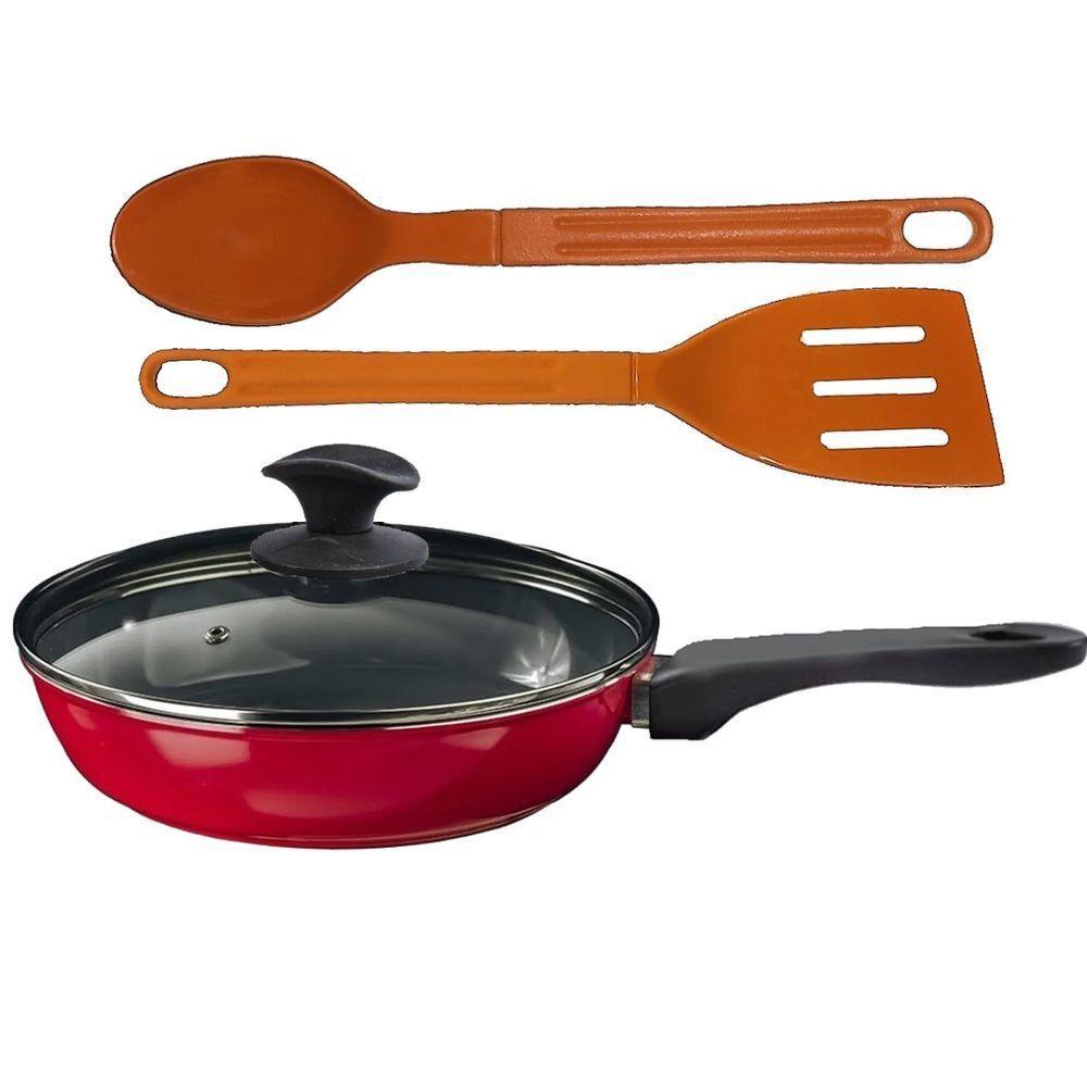 Frigideira Vermelho Antiaderente Cerâmica Talher 05 Cb 16cm - 1