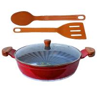 Frigideira Vermelho Antiaderente Cerâmica Talher 05 Am 30cm - 1