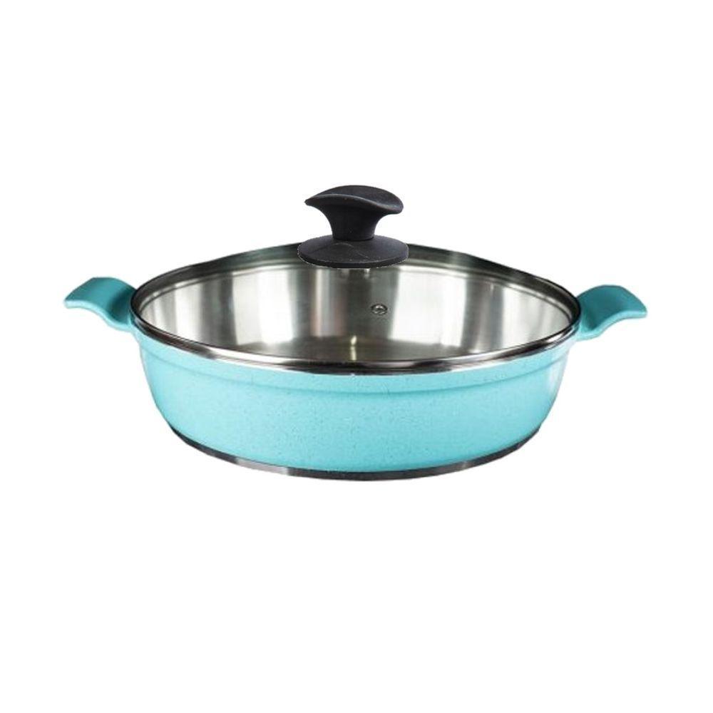 Frigideira Azul Turquesa Alumínio Usinado Javali Aa 30cm - 1