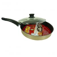 Frigideira 3 Ovos Tampa Vidro Antiaderente Bege Docesar - 2